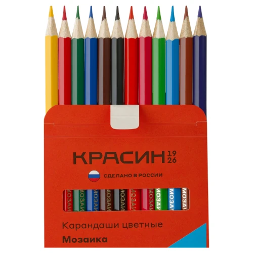 Карандаши цветные Красин "Мозаика" шестигранные, 12 цветов