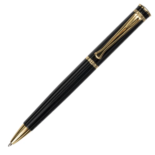 Ручка подарочная шариковая BRAUBERG "Perfect Black" 0.7 мм, золотая отделка, синяя