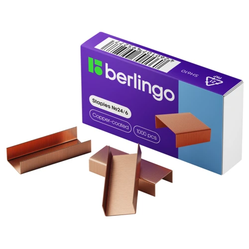 Скобы для степлера Berlingo №24/6, медные 1000 шт.