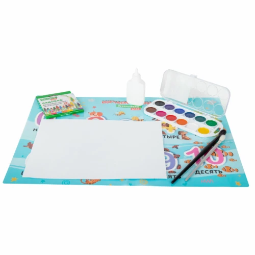Настольное покрытие BRAUBERG KIDS "Numbers" 50*35 см, голубой