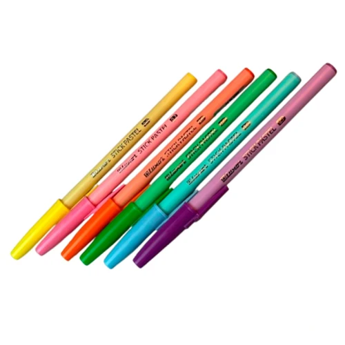 Ручка шариковая LUXOR "Stick Pastel" 0,7 мм, корпус ассорти, синяя