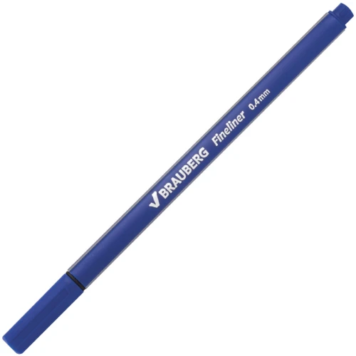 Ручка капиллярная BRAUBERG 0.4 мм, трехгранная, синяя