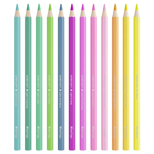 Карандаши цветные Berlingo "SuperSoft.Pastel" пастель, 12 цветов