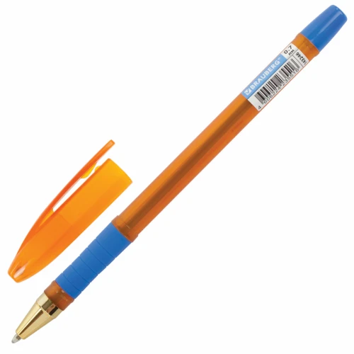 Ручка шариковая BRAUBERG "Model-XL ORANGE" 0.7 мм, оранжевый корпус, масляная, синяя