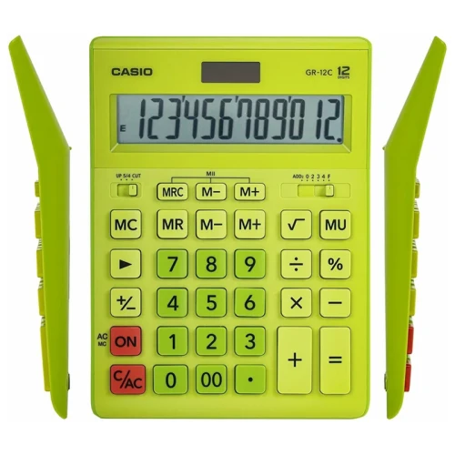 Калькулятор настольный CASIO GR-12C-GN-W-EP, 12 разрядов, салатовый