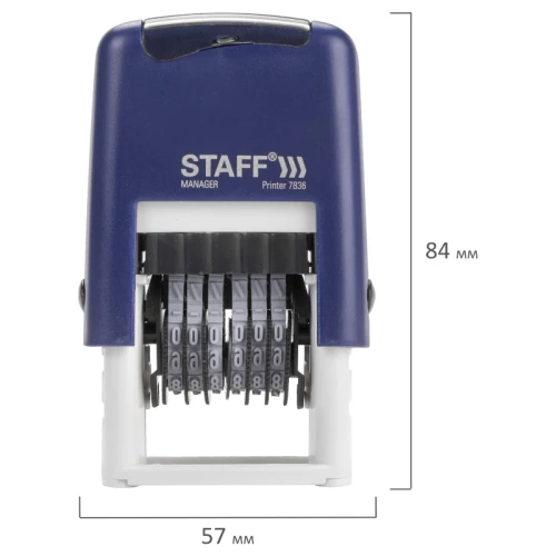 Нумератор STAFF "Printer 7836" 6-разрядный, оттиск 22*4 мм