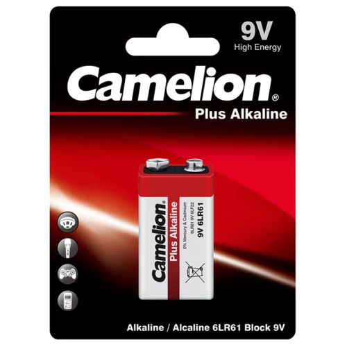 Батарейка CAMELION Plus Alkaline крона 9V (6LR61) алкалиновая, 1 шт. в блистере