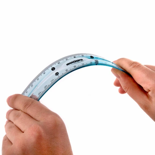 Линейка ЮНЛАНДИЯ "FLEX" 15 см, пластик, гибкий, тонированная, голубая