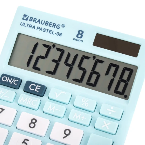 Калькулятор настольный BRAUBERG ULTRA PASTEL-08-LB, 8 разрядов, голубой