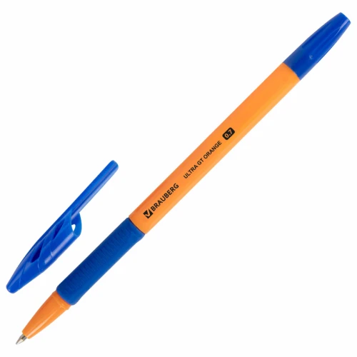 Ручка шариковая BRAUBERG "ULTRA GT ORANGE" 0.7 мм, оранжевый корпус, синяя, 20 шт.