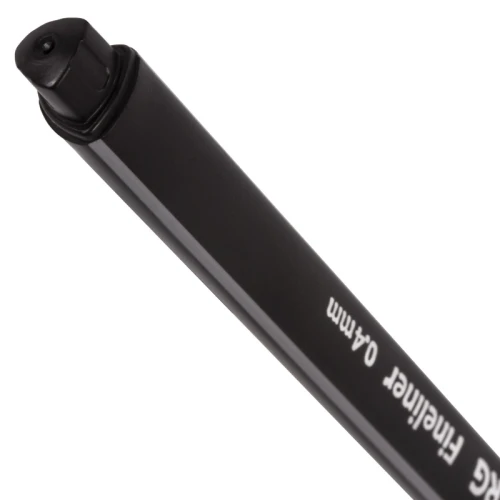 Ручка капиллярная BRAUBERG 0.4 мм, трехгранная, черная