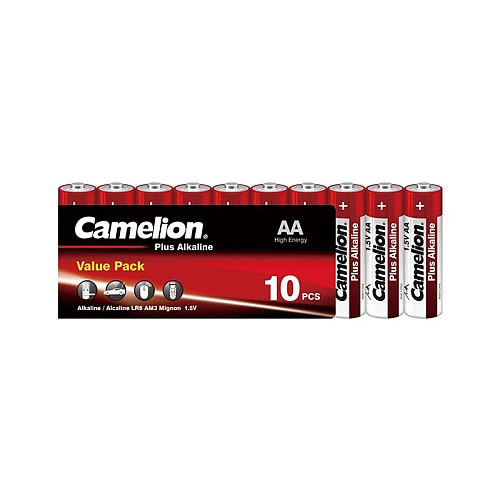 Батарейки CAMELION "Plus Alkaline" АА (LR06) алкалиновые, 10 шт в пленке
