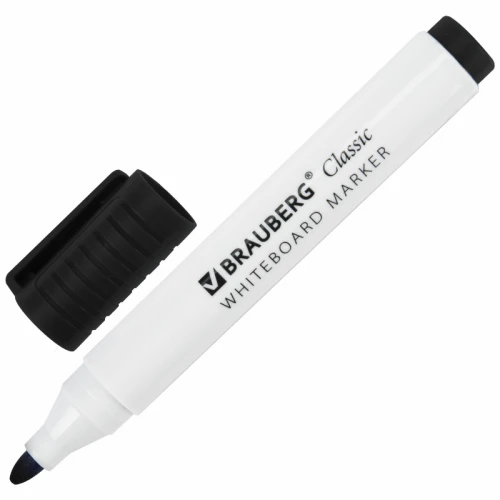Маркер для доски BRAUBERG "CLASSIC" круглый, 3 мм, черный