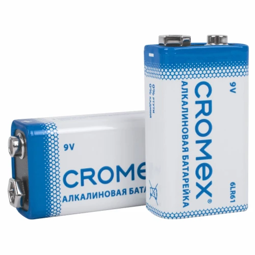 Батарейки CROMEX "Alkaline" крона 9V (6LR61, 6LF22, 1604A), 4 шт. в коробке
