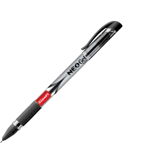 Ручка гелевая LUXOR "Neo Gel" 0.7 мм, прозрачный корпус, черная