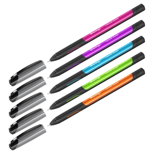 Ручка шариковая Berlingo "Color Zone stick" 0.7 мм, корпус ассорти, синяя