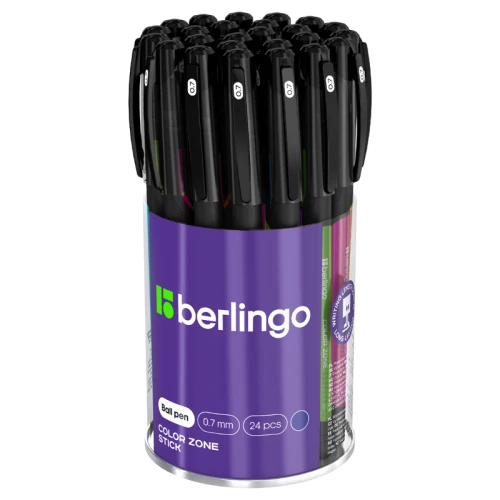 Ручка шариковая Berlingo "Color Zone stick" 0.7 мм, корпус ассорти, синяя