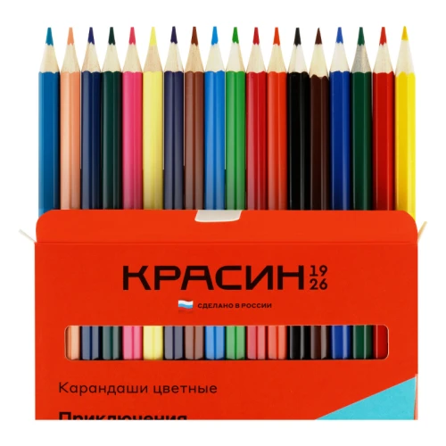 Карандаши цветные Красин "Приключения" шестигранные, 18 цветов