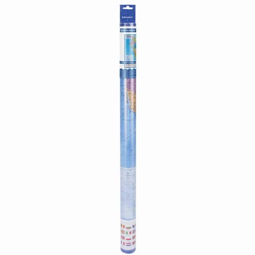Карта мира политическая BRAUBERG 101*70 см, интерактивная, с ламинацией