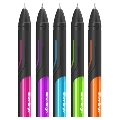 Ручка шариковая Berlingo "Color Zone stick" 0.7 мм, корпус ассорти, синяя
