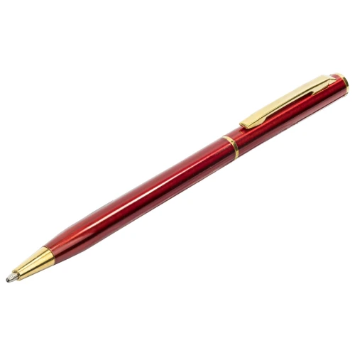 Ручка подарочная шариковая BRAUBERG "Slim Burgundy" 1 мм, золотая отделка, синяя