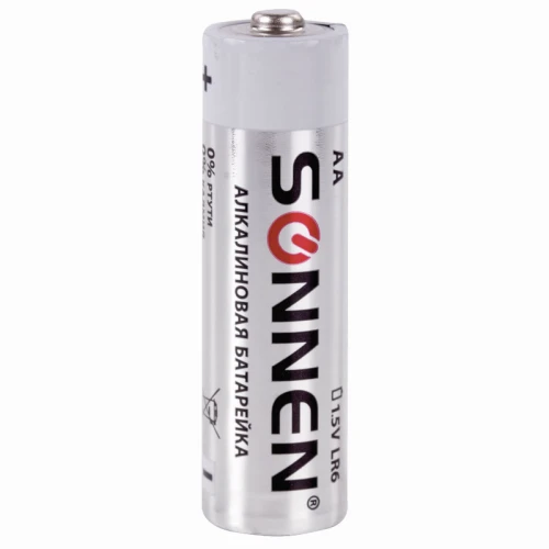 Батарейки SONNEN "Alkaline" AA (LR6, 15А) алкалиновые, 10 шт. в блистере