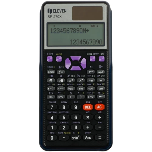Калькулятор научный Eleven SR-270X, 417 функций, 12 разрядов, черный