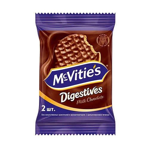 Печенье McVitie`s "Digestive" из цельнозерновых злаков покрытое молочным шоколадом 6*33 гр