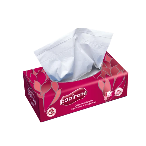 Салфетки бумажные Papirone 3-слойные, 20*20 см, белые, 80 листов