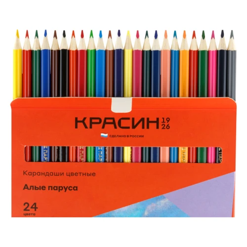 Карандаши цветные Красин "Алые Паруса" трехгранные, 24 цвета