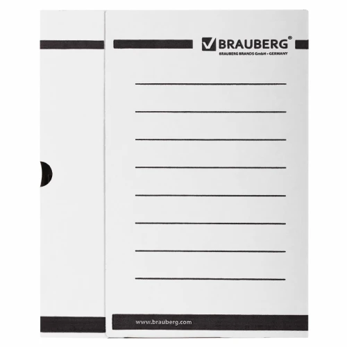 Папка архивная BRAUBERG А4, с клапаном, 100 мм, белый, до 900 листов