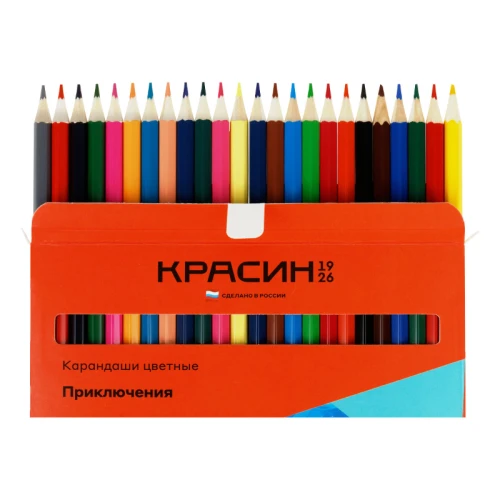 Карандаши цветные Красин "Приключения" шестигранные, 24 цвета