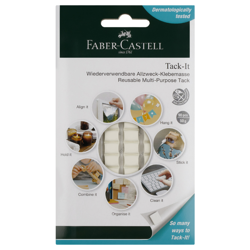 Масса для приклеивания Faber-Castell "Tack-It" многоразовые, белые, 90 шт