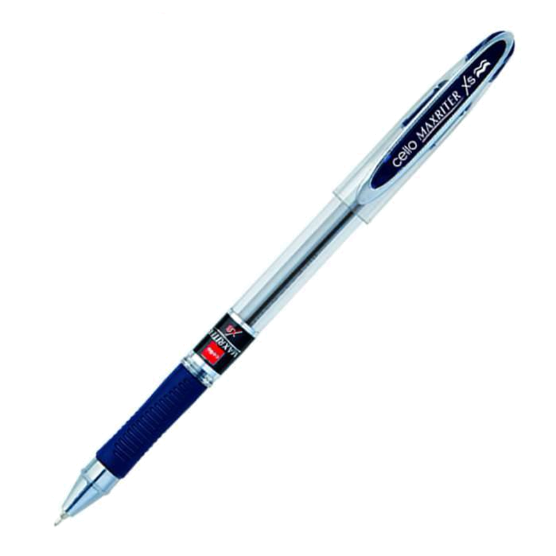 Ручка шариковая CELLO "MAXRITER XS" 0.7 мм, прозрачный корпус, синяя