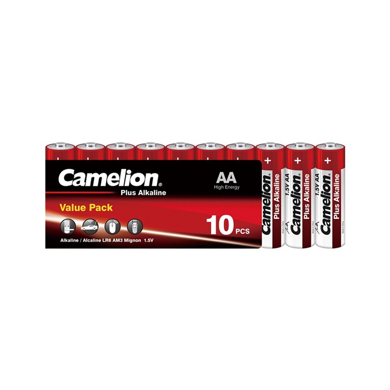 Батарейки CAMELION "Plus Alkaline" АА (LR06) алкалиновые, 10 шт в пленке