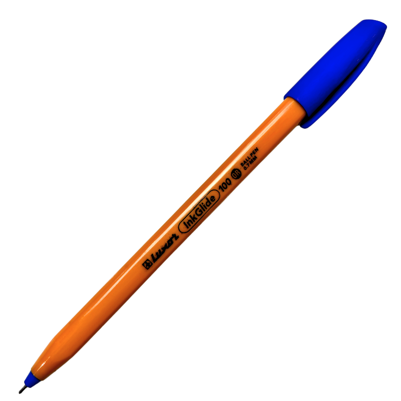 Ручка шариковая LUXOR "InkGlide Orange" 0.7 мм, трехгранный корпус, синяя