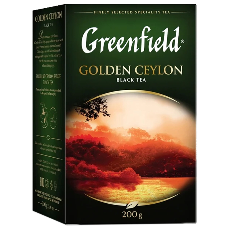 Чай GREENFIELD "Golden Ceylon" черный, 200 гр, листовой