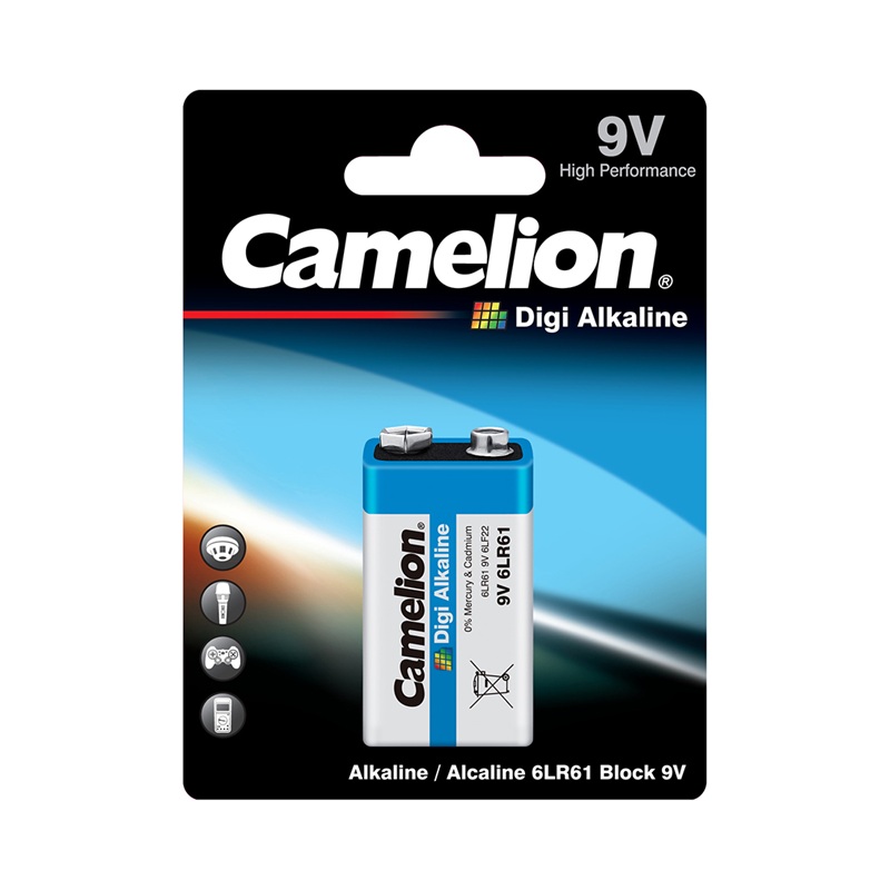 Батарейка CAMELION "Digi Alkaline" крона 9V (6LR61) алкалиновая, 1 шт. в блистере