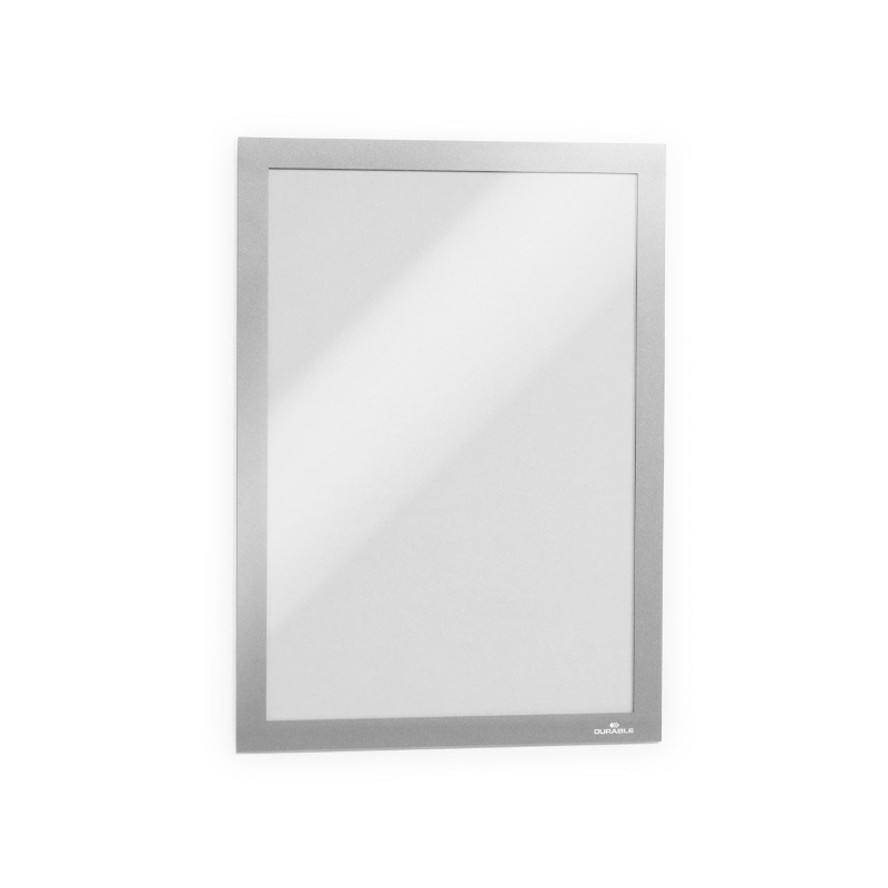 Информационная рамка Durable "Duraframe" А4, магнитная, самоклеящаяся, серебристая