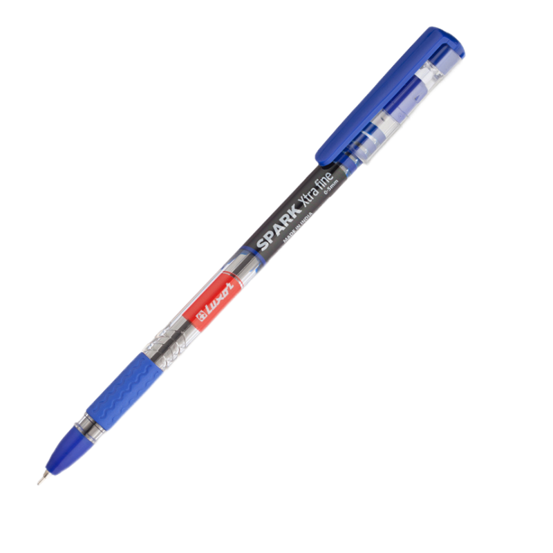 Ручка шариковая LUXOR "Spark" 0.7 мм, прозрачный корпус, синяя