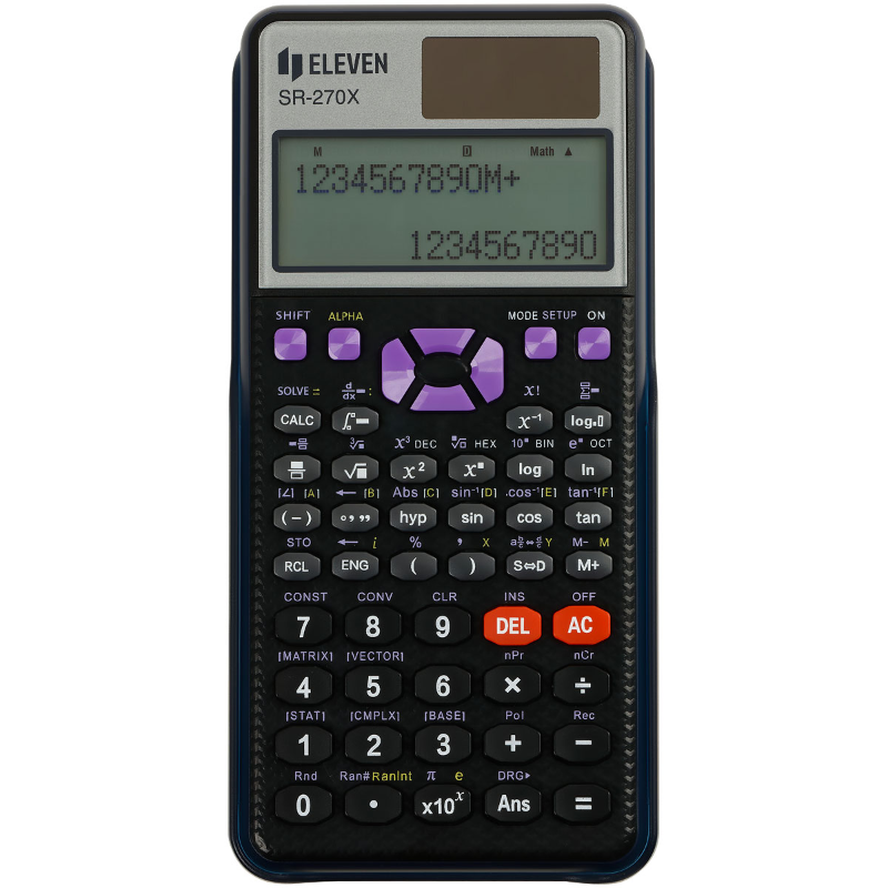 Калькулятор научный Eleven SR-270X, 417 функций, 12 разрядов, черный