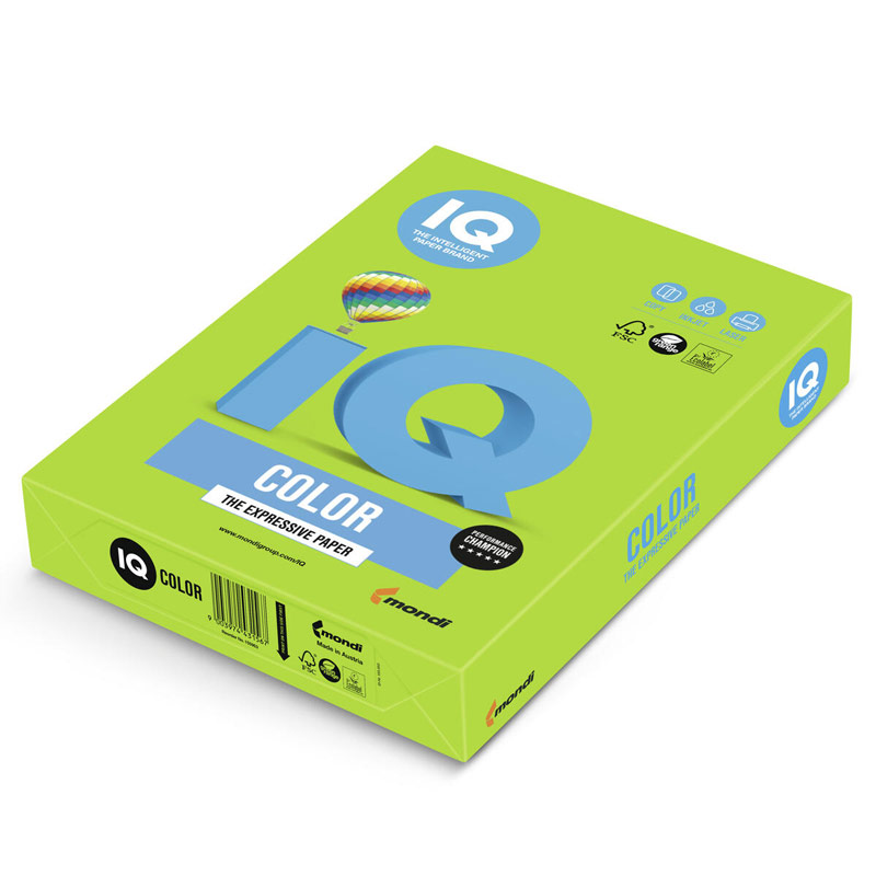 Бумага цветная IQ "Color intensive" А4, 160 г/м2, 250 листов, ярко-зеленая